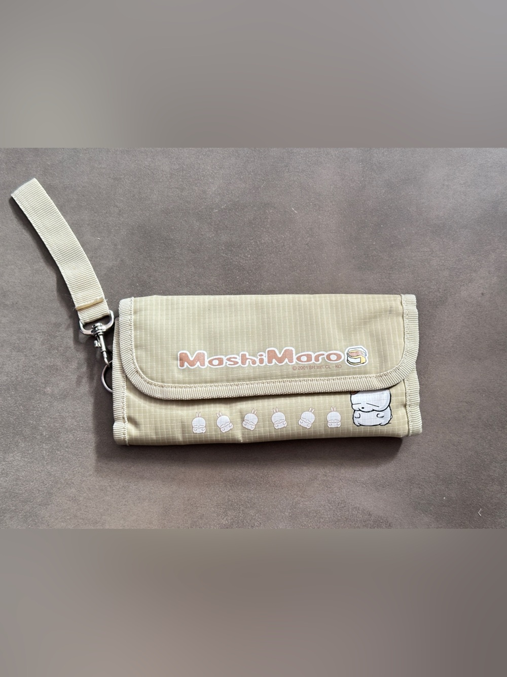 Mashi Maro Japan Beige Wristlet Wallet Makeup Bag